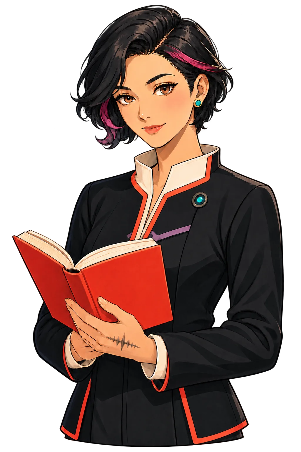 FolioDuet’s narrator holding an open red book