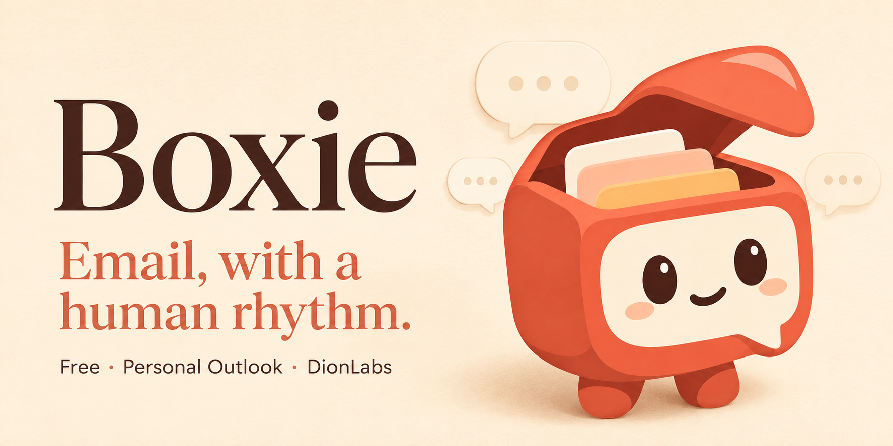 Boxie, a friendly coral inbox creature